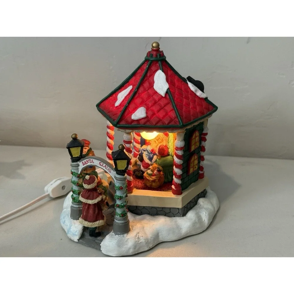 VTG Trim A Home Christmas Village Gazebo Santa Light Up Decoration Sears 788225